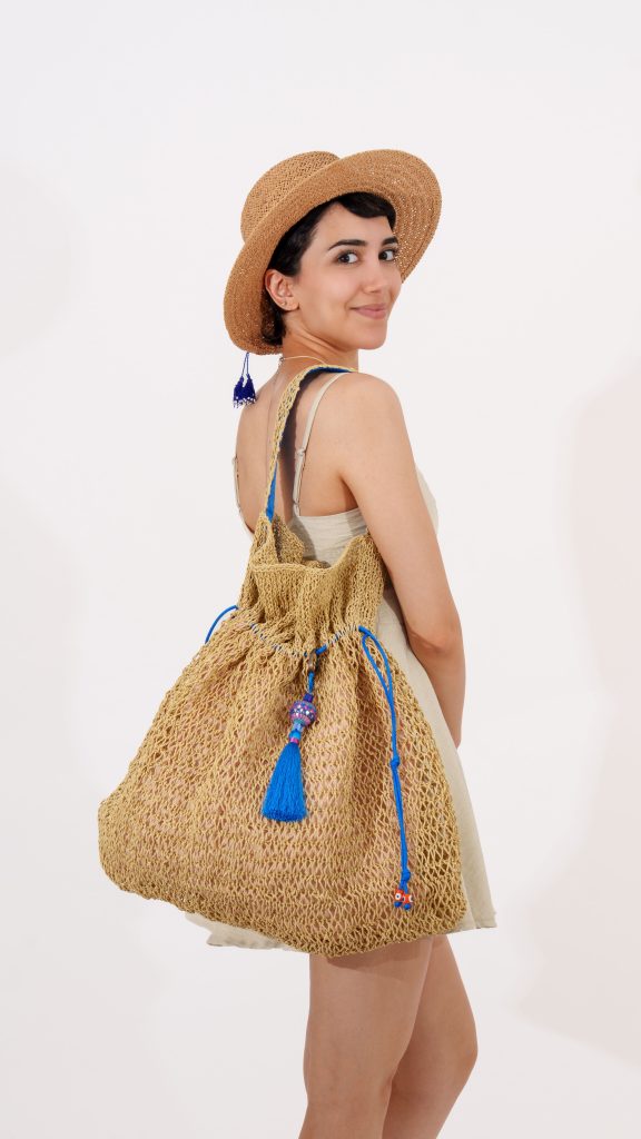 Turquoise Tassel crochet bag